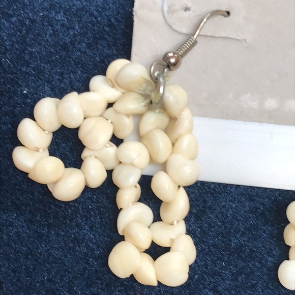 Genuine white MONGO Shell Necklace w/ Earrings & Pearl essence Shell Bracelet - Picture 8 of 11